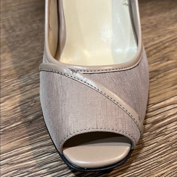 Taryn Rose Tan Peep-Toe Heels - Picture 7 of 10